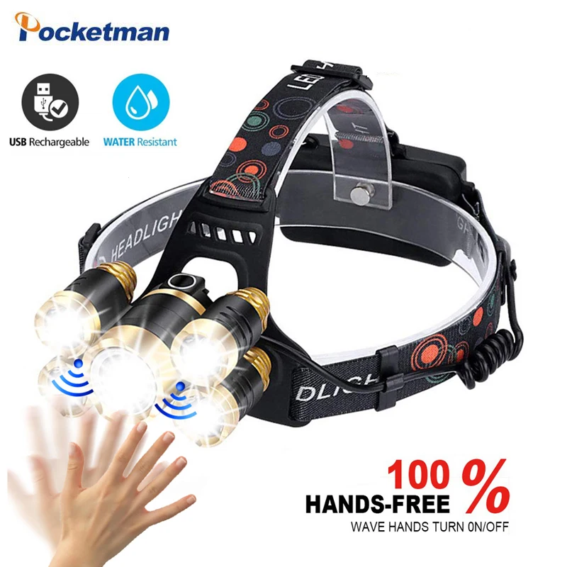 Motion sensor Fishing Headlight 5*T6 LED lighthouse Torch LED Lamp Fishing Camping Waterproof Lantern 18650 USB Rechargeable
Motion sensor Fishing Headlight 5*T6 LED lighthouse Torch LED Lamp Fishing Camping Waterproof Lantern 18650 USB Rechargeable