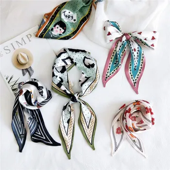 Square Small Silk Cartoon Pirnt Neck Scarf for Women Diamond Bandana Neck wear Letter Print Foulard Female Headband
Square Small Silk Cartoon Pirnt Neck Scarf for Women Diamond Bandana Neck wear Letter Print Foulard Female Headband