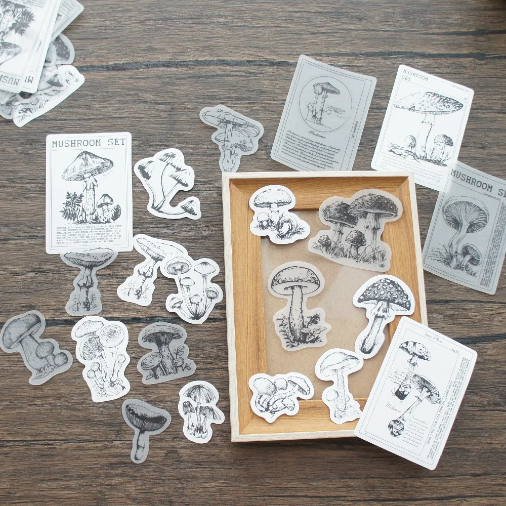 2 Material 38pcs Stamp Print Design Hand Painted Mushrooms Sticker Scrapbooking DIY Gift Packing Label Gift Decoration Tag
2 Material 38pcs Stamp Print Design Hand Painted Mushrooms Sticker Scrapbooking DIY Gift Packing Label Gift Decoration Tag