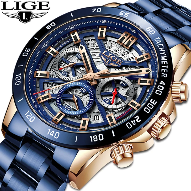 LIGE 2021 New Fashion Mens Watches with Stainless Steel Top Brand Luxury Sports Chronograph Quartz Watch Men Relogio Masculino
LIGE 2021 New Fashion Mens Watches with Stainless Steel Top Brand Luxury Sports Chronograph Quartz Watch Men Relogio Masculino