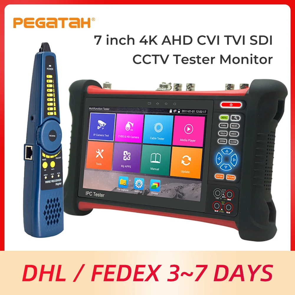 7 дюймов 4K IP Камера тестер 8MP TVI CVI AHD SDI CVBS 6 в 1 CCTV монитора камеры видеонаблюдения HDMI