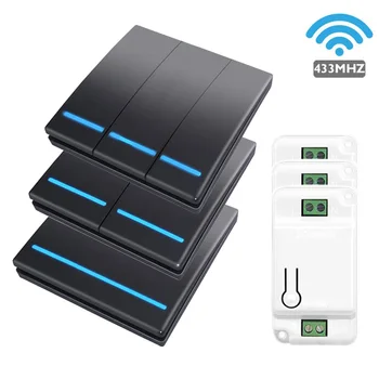 1/2/3 Gang 433Mhz Smart Wall Wireless Switches Light Remote Control AC85-240 Kit Receiver Home Button Ceiling Lamp Panel Button
1/2/3 Gang 433Mhz Smart Wall Wireless Switches Light Remote Control AC85-240 Kit Receiver Home Button Ceiling Lamp Panel Button