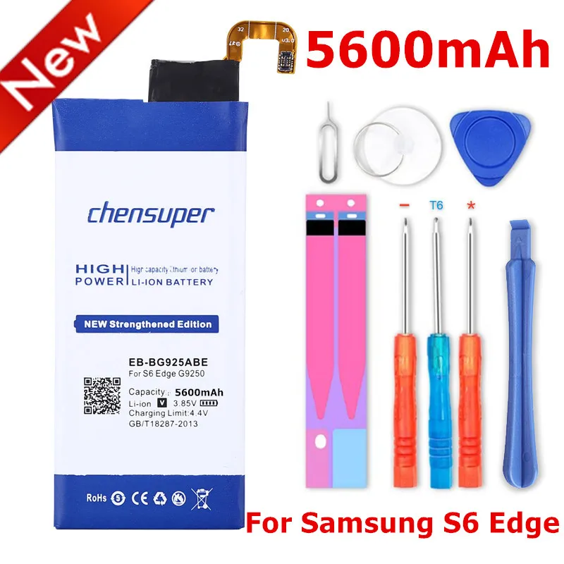 Сменный аккумулятор chensuper для телефона Samsung Galaxy S6 Edge G9250 G925F 5600 мАч|Аккумуляторы