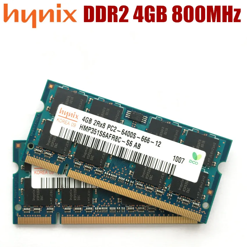 Оперативная память Hynix для ноутбука DDR2 4 Гб 800 МГц 4G 6400S 200 контактный с процессором