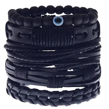 NIUYITID 5pcs/set Black Woven Leather Bracelet For Women Men Fashion Wristband Male Homme Jewelry Accessories
NIUYITID 5pcs/set Black Woven Leather Bracelet For Women Men Fashion Wristband Male Homme Jewelry Accessories