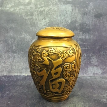 Collection Old Chinese Pure Copper Carving Word Pot Tea Canister Pot Jar
Collection Old Chinese Pure Copper Carving Word Pot Tea Canister Pot Jar