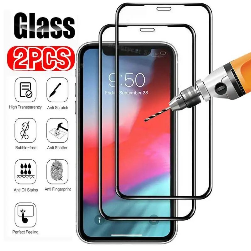 2PCS Full Cover Tempered Glass for iPhone 11 Pro Max Screen Protector Glass On For iPhone 11Pro X XS MAX XR 7 8 6 6S Glass Film
2PCS Full Cover Tempered Glass for iPhone 11 Pro Max Screen Protector Glass On For iPhone 11Pro X XS MAX XR 7 8 6 6S Glass Film