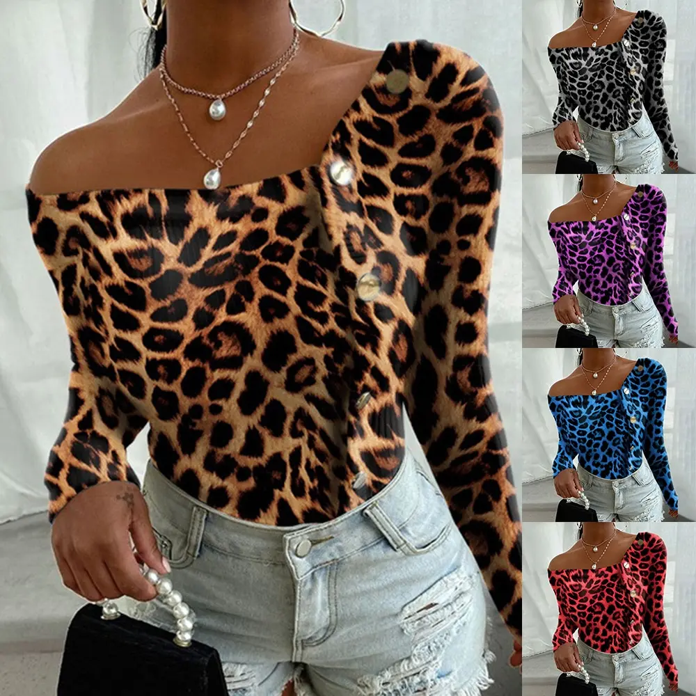 Women Long Sleeve V Neck Blouse Autumn Snake Skin Leopard Printing Tops Bodycon Blouse Slim Stretch Tops Blouses Female Blusas
Women Long Sleeve V Neck Blouse Autumn Snake Skin Leopard Printing Tops Bodycon Blouse Slim Stretch Tops Blouses Female Blusas