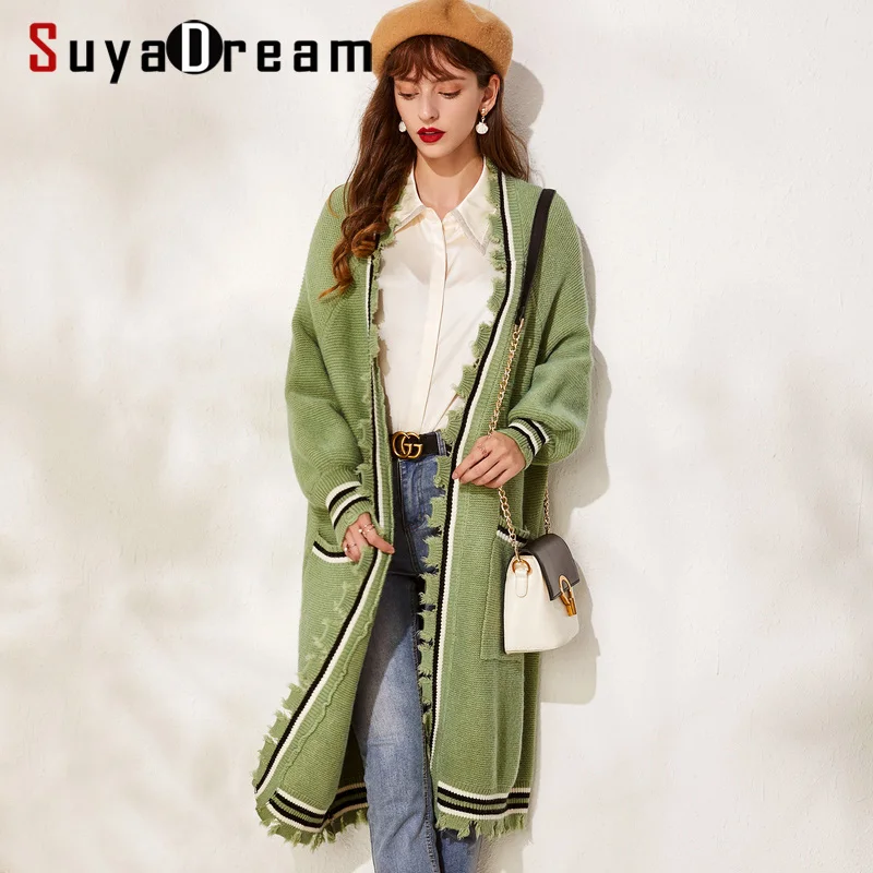 SuyaDream Fashion Heavy Long Cardigans Two Pockets Open Stitch Women Cardigan 2019 Autumn Heavy Sweaters
SuyaDream Fashion Heavy Long Cardigans Two Pockets Open Stitch Women Cardigan 2019 Autumn Heavy Sweaters