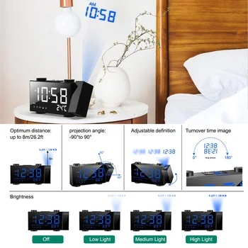 XNCH LED Digital Projection Alarm Clock 12/24 H Time Display10 Minutes Snooze 2 Alarm Sounds 4 Adjustable Brightness
XNCH LED Digital Projection Alarm Clock 12/24 H Time Display10 Minutes Snooze 2 Alarm Sounds 4 Adjustable Brightness