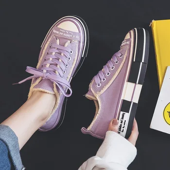 2020 All-match Student Black Shoes Low Top Rough Selvedge Mixed Color White Red Sneakers Light Purple Chic Gumshoes Casual 35-40
2020 All-match Student Black Shoes Low Top Rough Selvedge Mixed Color White Red Sneakers Light Purple Chic Gumshoes Casual 35-40