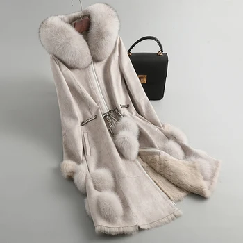 Natural Rabbit Fur Coat Female Vintage Long Real Fox Fur Hooded Shearling Jacket Women Korean Double Faced Fur Tops Hiver 08004
Natural Rabbit Fur Coat Female Vintage Long Real Fox Fur Hooded Shearling Jacket Women Korean Double Faced Fur Tops Hiver 08004