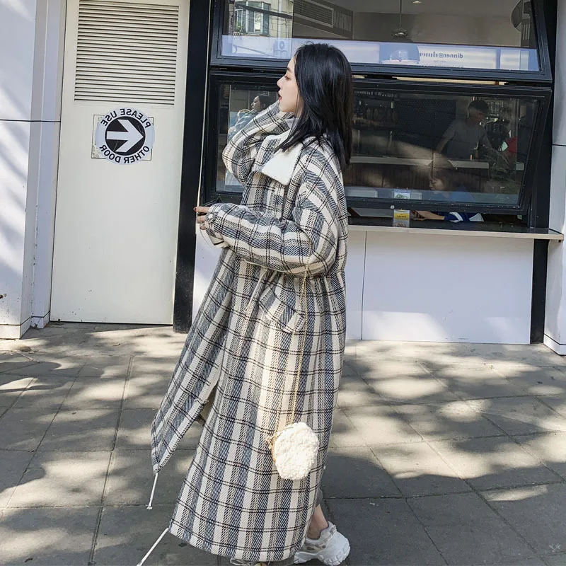 Photo Shoot 2019 Winter New Style Korean-style Loose-Fit Plaid Versatile Long Lambs Wool Inner Wearing Woolen Coat Coat Women's
Photo Shoot 2019 Winter New Style Korean-style Loose-Fit Plaid Versatile Long Lambs Wool Inner Wearing Woolen Coat Coat Women's