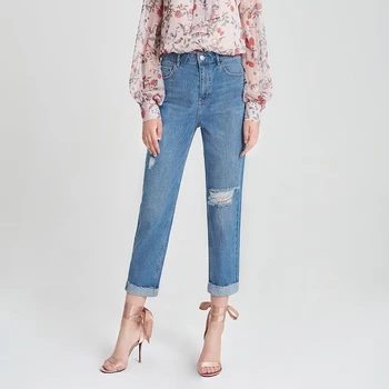 GOXEOU Women's Jeans Loose High Waist Crimping Burr Distressed Wear White Denim Pants with Hole Jeans Fashion Nine Pants
GOXEOU Women's Jeans Loose High Waist Crimping Burr Distressed Wear White Denim Pants with Hole Jeans Fashion Nine Pants