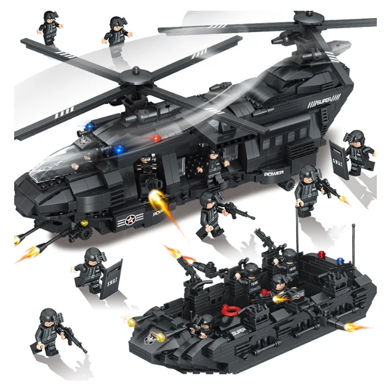 SWAT Team Large Model Building Blocks Kits Transport Helicopter SWAT City Police Bricks Toys for Children Kids Gift
SWAT Team Large Model Building Blocks Kits Transport Helicopter SWAT City Police Bricks Toys for Children Kids Gift