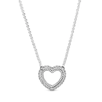 925 Sterling Silver 2020 New Pave Snake Chain Pattern Open Heart Collier Necklace For Women Brand Original Necklace Jewelry
925 Sterling Silver 2020 New Pave Snake Chain Pattern Open Heart Collier Necklace For Women Brand Original Necklace Jewelry