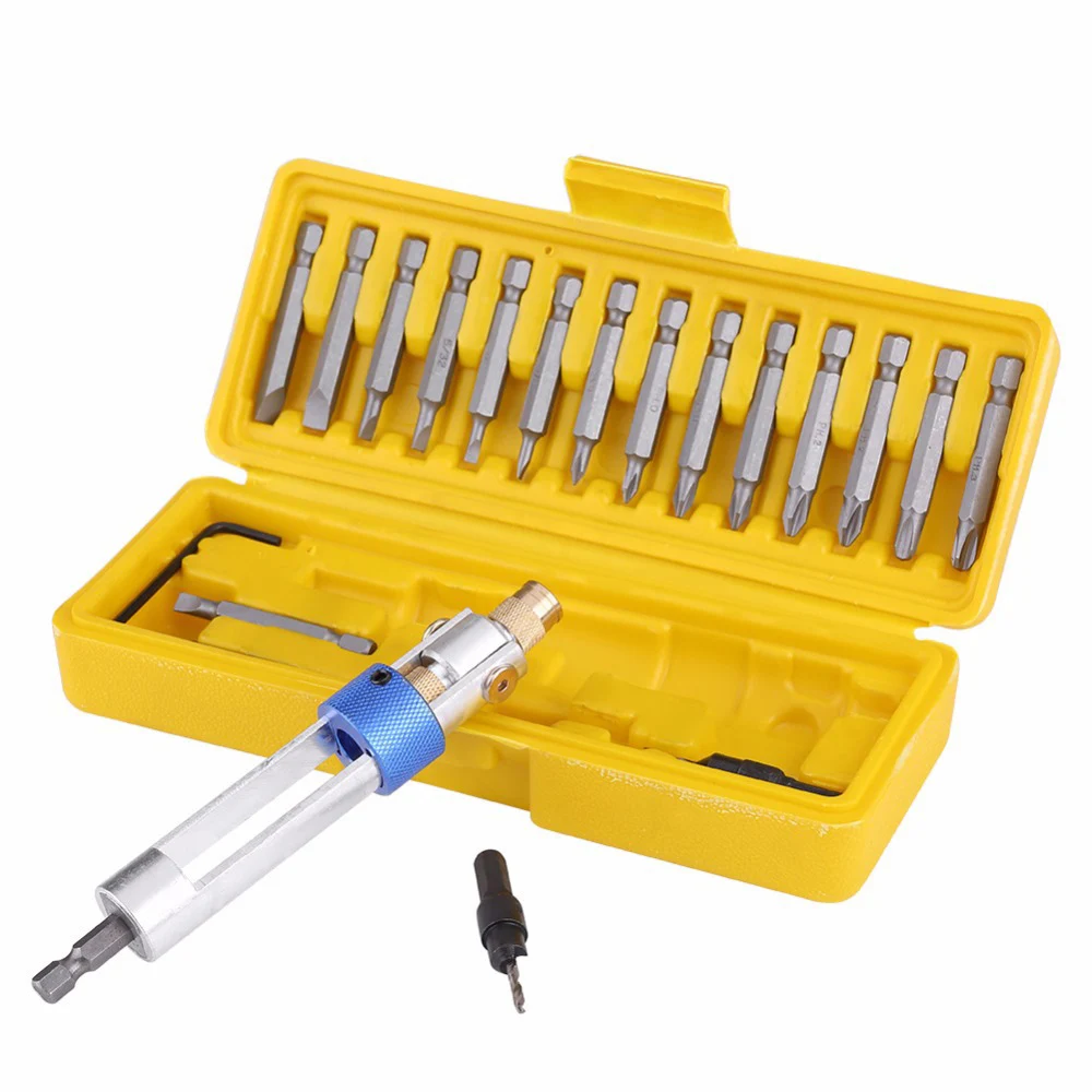 20Pcs Half Time Drill Driver Multi Screwdriver Sets Updated Version 16 Different Kinds with Countersink BitsHead Allen Wrench
20Pcs Half Time Drill Driver Multi Screwdriver Sets Updated Version 16 Different Kinds with Countersink BitsHead Allen Wrench