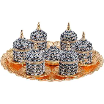 Handmade authentic Design Turkish Greek Arabic Coffee Espresso Set for 6 Service, Cups Saucers Lids Tray Delight Candy Dish GIFT
Handmade authentic Design Turkish Greek Arabic Coffee Espresso Set for 6 Service, Cups Saucers Lids Tray Delight Candy Dish GIFT