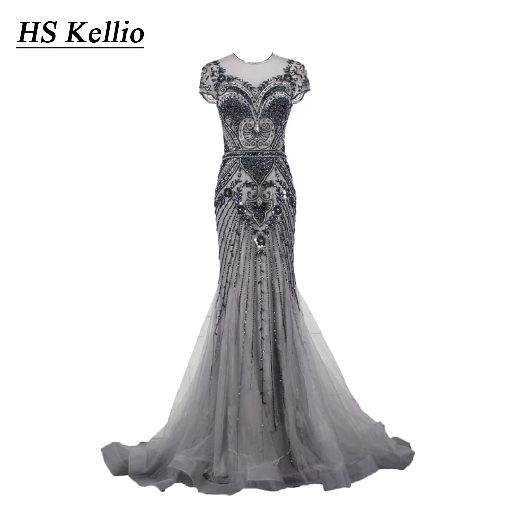 HS Kellio Heavy Beaded Mermaid Evening Dress Silver Short Sleeve Party Long Dresses Real Photos
HS Kellio Heavy Beaded Mermaid Evening Dress Silver Short Sleeve Party Long Dresses Real Photos