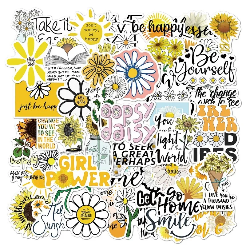 50 PCS Flowers Daisies Stickers for Kids Girls Vsco Fashion Daisy Kawaii Cartoon Sticker Set DIY Suitcase Bike Guitar PVC Decals
50 PCS Flowers Daisies Stickers for Kids Girls Vsco Fashion Daisy Kawaii Cartoon Sticker Set DIY Suitcase Bike Guitar PVC Decals