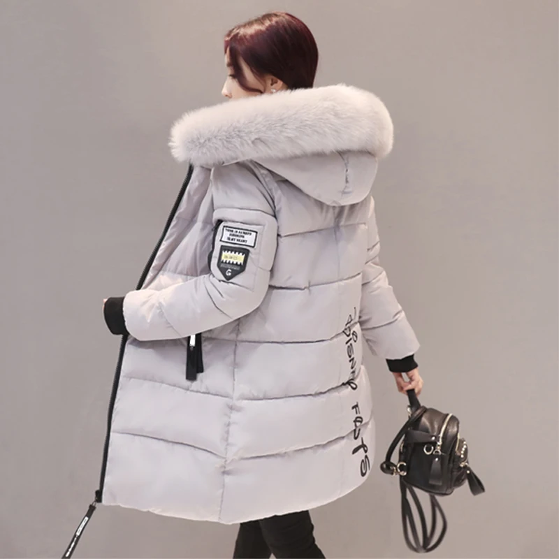 2019 hooded plus size 3XL long women winter jacket with fur collar warm thick parka cotton padded female fashion womens coat