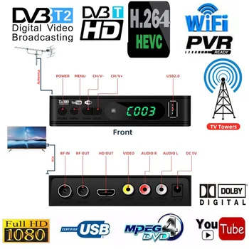 DVB-T2 TV Tuner DVB T2 Digital TV Box DVB-T2 DVBC Free Coaxial Cable Receiver DVB T2 USB Wifi IPTV Youtube
DVB-T2 TV Tuner DVB T2 Digital TV Box DVB-T2 DVBC Free Coaxial Cable Receiver DVB T2 USB Wifi IPTV Youtube