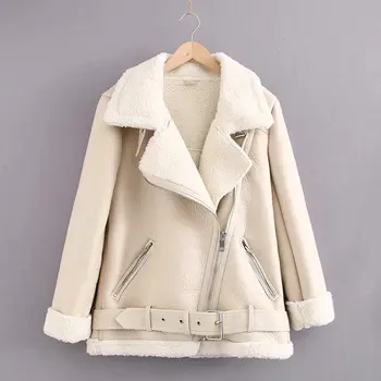 Women Winter Fur Faux Leather Jacket Lambs Wool Fur Collar PU Moto Zipper Jacket Warm Thicken Outerwear Oversized Coat Ladies
Women Winter Fur Faux Leather Jacket Lambs Wool Fur Collar PU Moto Zipper Jacket Warm Thicken Outerwear Oversized Coat Ladies