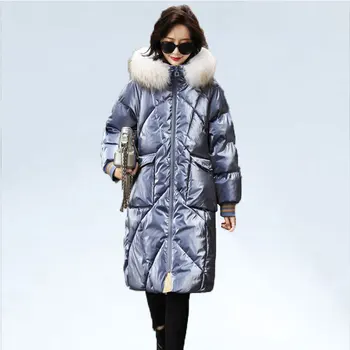 2019 Winter Women's Down Jacket Long Loose Hooded Large Fur Collar Women's Winter Jacket Elegant Big Pocket Parka Coat Women 238 
2019 Winter Women's Down Jacket Long Loose Hooded Large Fur Collar Women's Winter Jacket Elegant Big Pocket Parka Coat Women 238