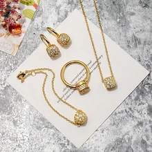

2021 Hot Trend Brand Honeycomb Jewelry Set Ring Earring Necklace Bracelet Customization Exquisite Daily