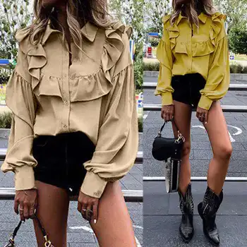 ZANZEA 2020 Spring Long Sleeve Shirts Fashion Women's Ruffle Blouse Female Casual Lapel Tunic Button Blusas Plus Size Tops 5XL 7
ZANZEA 2020 Spring Long Sleeve Shirts Fashion Women's Ruffle Blouse Female Casual Lapel Tunic Button Blusas Plus Size Tops 5XL 7
