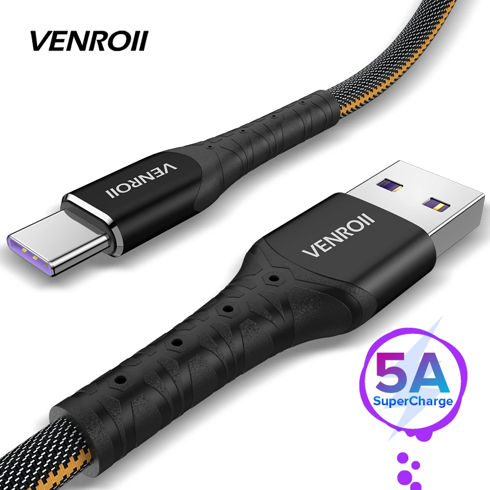 Venroii USB Type C Cable 5A Supercharge for Huawei P20 P30 Mate 30 Pro Quick Charge 3.0 4.0 Fast Charging Type-C for Honor 20 10
Venroii USB Type C Cable 5A Supercharge for Huawei P20 P30 Mate 30 Pro Quick Charge 3.0 4.0 Fast Charging Type-C for Honor 20 10