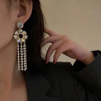 FYUAN Flower Crystal Dangle Earrings for Women Long Tassel Pearl Earrings Weddings Bride Jewelry Accessories
FYUAN Flower Crystal Dangle Earrings for Women Long Tassel Pearl Earrings Weddings Bride Jewelry Accessories