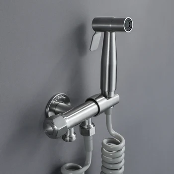 SUS304 Toilet Bidet Spray Set Handheld Bidet Faucet Single Cold Valve with Holder Shattaf Sprayer PVC 1.5m Shower Hose HIDEEP
SUS304 Toilet Bidet Spray Set Handheld Bidet Faucet Single Cold Valve with Holder Shattaf Sprayer PVC 1.5m Shower Hose HIDEEP
