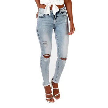 New Arrival Woman Denim Pencil Pants Autumn Winter Jeans Fashion Hole Zipper Pocket Trousers Jeans Casual Denim Pants Y919
New Arrival Woman Denim Pencil Pants Autumn Winter Jeans Fashion Hole Zipper Pocket Trousers Jeans Casual Denim Pants Y919