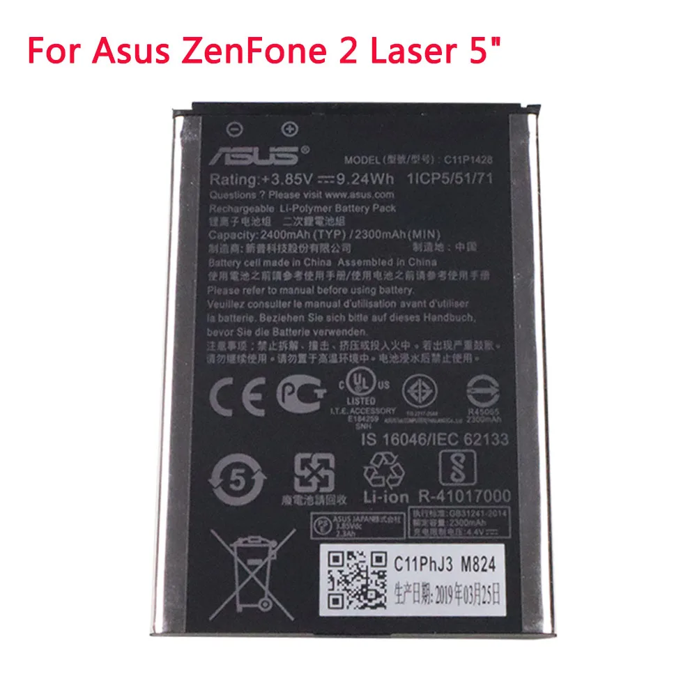 ASUS Original Replacement Phone Battery C11P1428 2400mAh for Asus ZenFone 2 Laser ZE500KL ZE500KG Z00ED 5" Batteries
ASUS Original Replacement Phone Battery C11P1428 2400mAh for Asus ZenFone 2 Laser ZE500KL ZE500KG Z00ED 5" Batteries