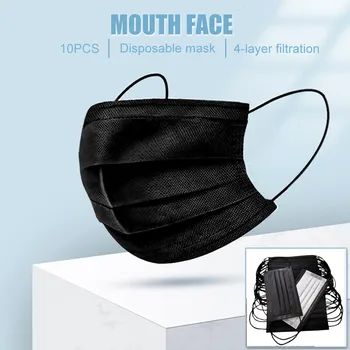 10/25PCS Black Mask Disposable Anti-Dust 4-Layer Filter Against Drope Mask Protection Masks Mouth Face Mask 
10/25PCS Black Mask Disposable Anti-Dust 4-Layer Filter Against Drope Mask Protection Masks Mouth Face Mask