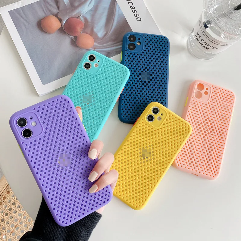 Silicone Mesh Heat dissipation phone case for iphone 12 11 pro max mini x xs max xr case 6 6s 7 8 plus se2020 tpu Back cover
Silicone Mesh Heat dissipation phone case for iphone 12 11 pro max mini x xs max xr case 6 6s 7 8 plus se2020 tpu Back cover