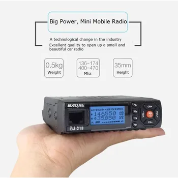 Baojie MINI Mobile Radio BJ-218 144/430MHz 25W Transmit PowerDual Band Car Radio
Baojie MINI Mobile Radio BJ-218 144/430MHz 25W Transmit PowerDual Band Car Radio