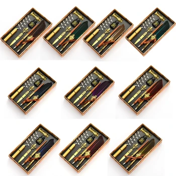 Vintage Quill Feather Dip Pen Fountain Writing Ink 5 Nibs Seal Wax Gift Box Calligraphy Stationery School Supplies
Vintage Quill Feather Dip Pen Fountain Writing Ink 5 Nibs Seal Wax Gift Box Calligraphy Stationery School Supplies