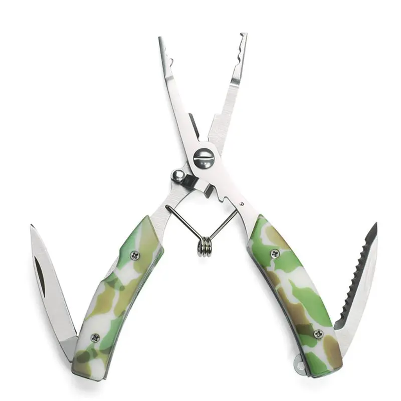 Multi-functional Stainless Steel Pliers Camouflage Color With Knife Fish Tongs Open Double Ring Shear Line Pressure Lead Fishing
Multi-functional Stainless Steel Pliers Camouflage Color With Knife Fish Tongs Open Double Ring Shear Line Pressure Lead Fishing