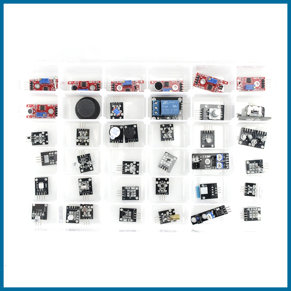 S ROBOT 37pcs Sensor Module Board Set Kit For Arduino Diy Kit Raspberry Pi 3/2 Model B 37 in 1 Sensors Kit EC6
S ROBOT 37pcs Sensor Module Board Set Kit For Arduino Diy Kit Raspberry Pi 3/2 Model B 37 in 1 Sensors Kit EC6