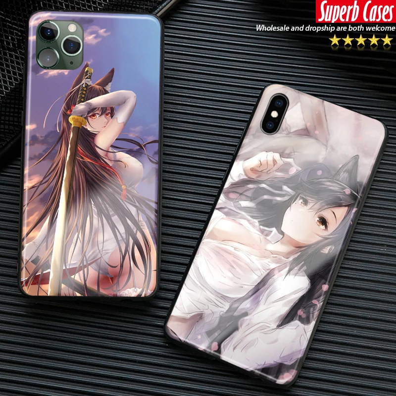 Фото Atago Azur Lane anime Soft Silicone Tempered Glass Phone Case Shell Cover For Apple iPhone SE 6 6s 7 8 Plus X XR XS 11 PRO MAX | Мобильные