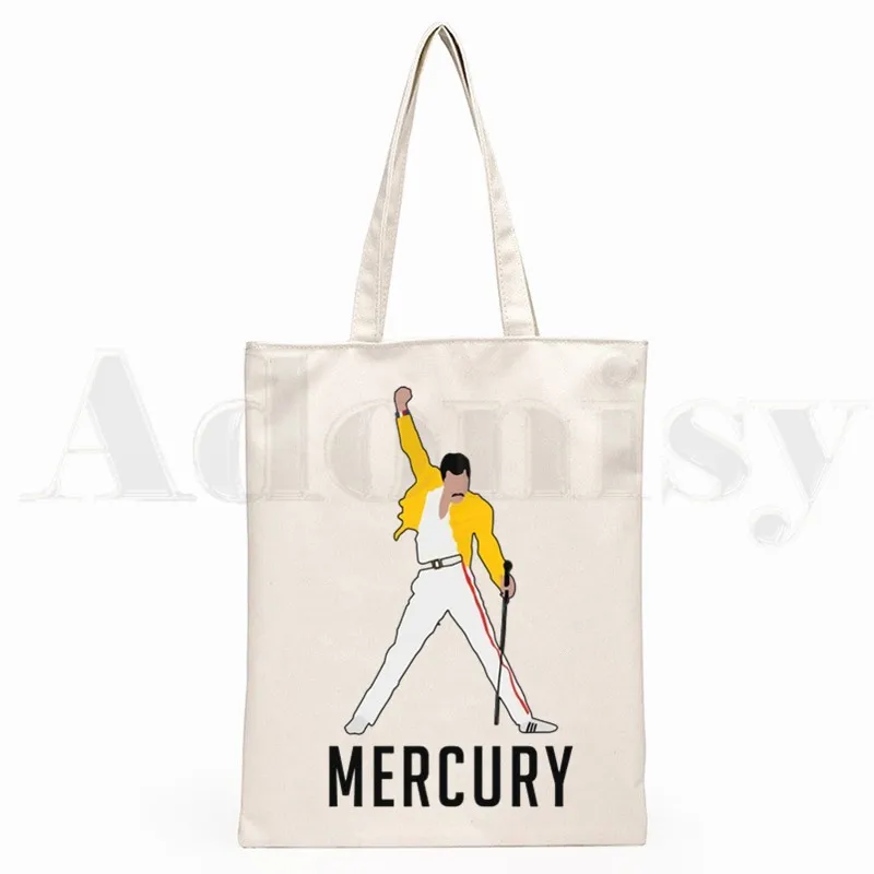 Сумка для покупок Freddie Mercury Queen Band Graphic модная повседневная сумка в стиле хип хоп с