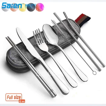 Reusable Travel Utensils Silverware with Case,Travel Camping Cutlery set,Chopsticks and Straw for Camping, Portable Flatware
Reusable Travel Utensils Silverware with Case,Travel Camping Cutlery set,Chopsticks and Straw for Camping, Portable Flatware