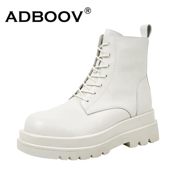 ADBOOV Genuine Leather Chunky Boots Women Round Toe Ankle Boots Lace Up Platform Shoes Female
ADBOOV Genuine Leather Chunky Boots Women Round Toe Ankle Boots Lace Up Platform Shoes Female