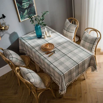 Withme Tablecloth Cloth Grey Plaid embroidered Tassel cotton linen Dustproof kitchen pattern Wedding tea Rectangular table cover
Withme Tablecloth Cloth Grey Plaid embroidered Tassel cotton linen Dustproof kitchen pattern Wedding tea Rectangular table cover
