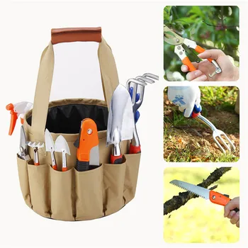 

10PCS Portable Garden Tool Set And Bonsai Shovel Tools Set Garden Scissors With Gloves Gardening Gifts With Trowel Pruners