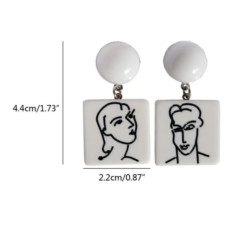 White Resin Stud Earrings Women Acrylic Abstract Face Square Drop Earrings Y4QB
White Resin Stud Earrings Women Acrylic Abstract Face Square Drop Earrings Y4QB