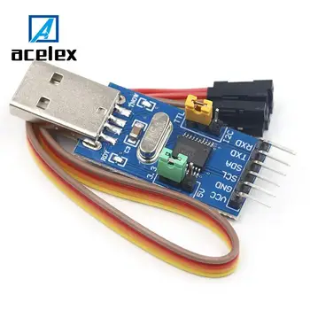 CH341T 2 in 1 module 3.3V 5V USB to I2C IIC UART USB to TTL single-chip serial port downloader
CH341T 2 in 1 module 3.3V 5V USB to I2C IIC UART USB to TTL single-chip serial port downloader