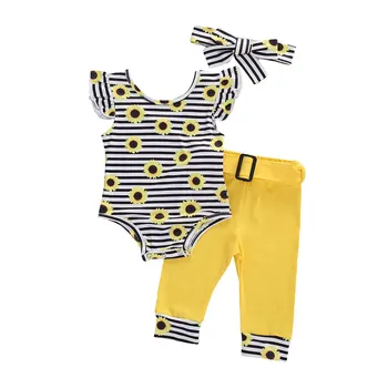 FOCUSNORM Newborn Baby Girls Sunflower Outfits Set Ruffle Sleeveless Romper+Pants + Headband 3Pcs Summer Clothes Set 0-12Months
FOCUSNORM Newborn Baby Girls Sunflower Outfits Set Ruffle Sleeveless Romper+Pants + Headband 3Pcs Summer Clothes Set 0-12Months
